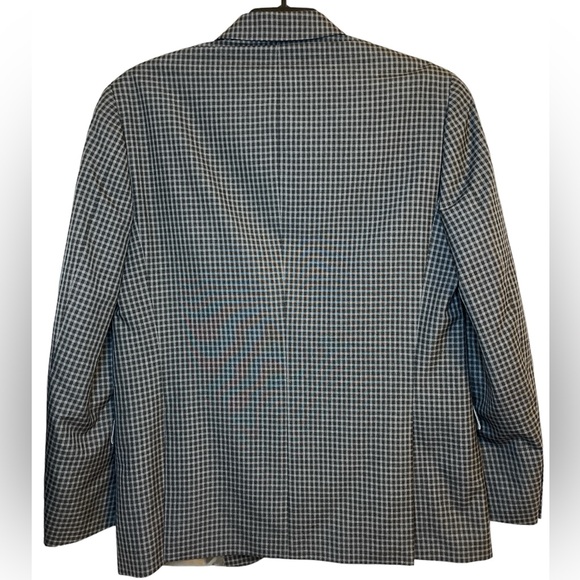 Kenneth Cole Reaction | Black and Grey Checkered Suit Jacket Size 42R - Picture 7 of 9